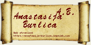 Anastasija Burlica vizit kartica
